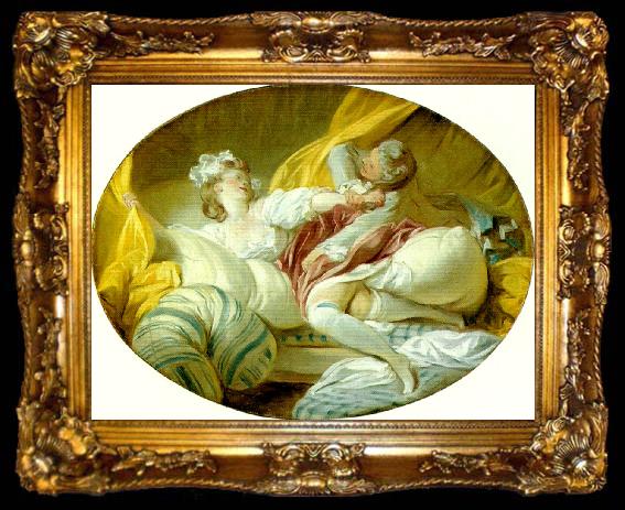 framed  Jean-Honore Fragonard den vackra tjansteflickan, ta009-2